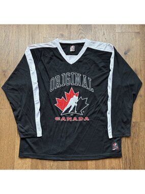 Team Canada Hockey Jersey Shirt Sogo Sports Mens XL International Olympics Black